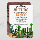 ANY AGE - Verjaardag Fiesta Cactus Uitnodiging (Voorkant / Achterkant)