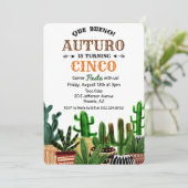 ANY AGE - Verjaardag Fiesta Cactus Uitnodiging (Staand voorkant)