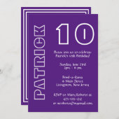 Any Age Verjaardag Paarse en wit Kaart (Voorkant / Achterkant)