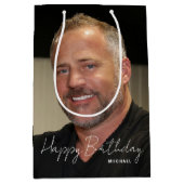 Any Age Verjaardag Trendy gepersonaliseerde foto Medium Cadeauzakje (Voorkant)