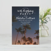 ANY AGE - Verjaardag Tropische palmboom uitnodigin Kaart (Staand voorkant)