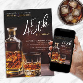 Any Age Verjaardag Whiskey Zwart Goud Classy Elega Kaart