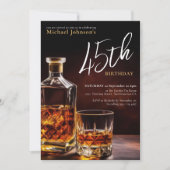 Any Age Verjaardag Whiskey Zwart Goud Classy Elega Kaart (Voorkant)