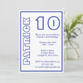 Any Age Verjaardag Wit en Royal Blue Kaart (Staand voorkant)