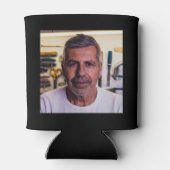 Any Age Verjaardag Zwart Goud Foto Blikjeskoeler (Achterkant)