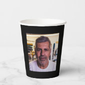 Any Age Verjaardag Zwart Goud Foto Papieren Bekers (Achterkant)