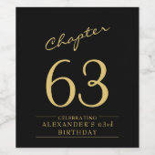 Any Age Verjaardag zwart goud Wijn Etiket (Enkel label)