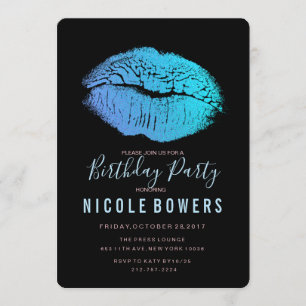 ANY AGE - Verjaardagsfeest Blue Lips uitnodiging