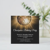 Any Age Verjaardagsfeestje Gouden Sparkle Disco Ba Kaart (Staand voorkant)