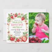 ANY AGE - Very Berry Aardbei Verjaardag Foto Kaart (Voorkant)