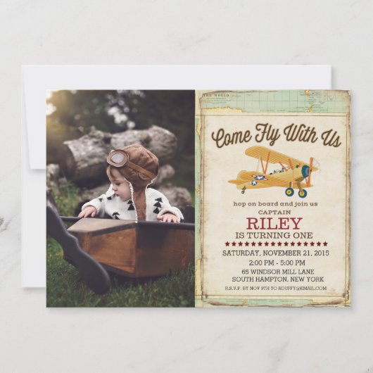 ANY AGE - Vliegtuig reizen uitnodiging (Voorkant)