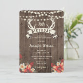 ANY AGE Vrouw Rustieke Bloemengewei Banner B'day Kaart (Staand voorkant)