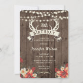 ANY AGE Vrouw Rustieke Bloemengewei Banner B'day Kaart (Voorkant)