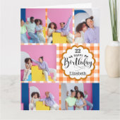 Any Age Vrouwelijk Sinaasappel 7 Fotocollage Verja Kaart (Voorkant)