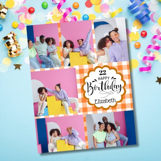 Any Age Vrouwelijk Sinaasappel 7 Fotocollage Verja Kaart