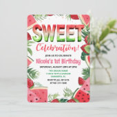 ANY AGE - Watermeloen Fruit Waterverf Verjaardag Kaart (Staand voorkant)