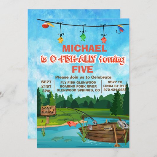 ANY AGE - Weg Gevist Verjaardagsuitnodiging Kaart (Voorkant / Achterkant)