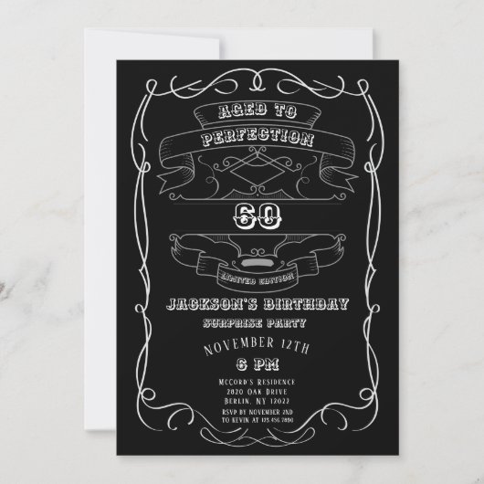 Any Age Whiskey Label 60 verjaardagsfeestje voor v Kaart (Voorkant)