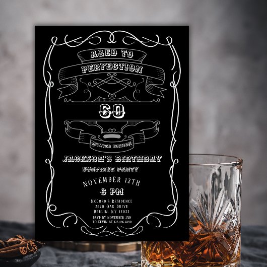 Any Age Whiskey Label 60 verjaardagsfeestje voor v Kaart