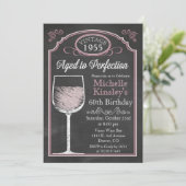 ANY AGE Wijn Chalkboard Volwassen Verjaardag uitno Kaart (Staand voorkant)