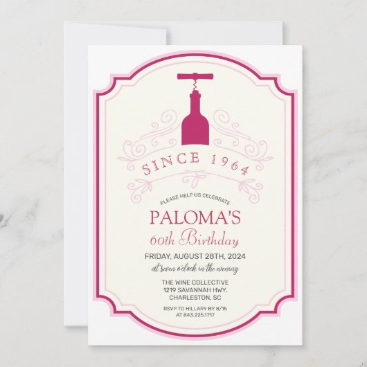 ANY AGE - Wijnlabel Verjaardag Uitnodiging (Voorkant)