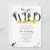 ANY AGE - Wild Birthday Oerwoud Safari Invitation Kaart (Voorkant)