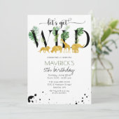 ANY AGE - Wild Birthday Oerwoud Safari Invitation Kaart (Staand voorkant)