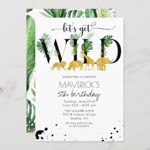 ANY AGE - Wild Birthday Oerwoud Safari Invitation Kaart