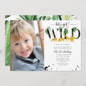 ANY AGE - Wild Birthday Oerwoud Safari Invitation Kaart (Voorkant / Achterkant)
