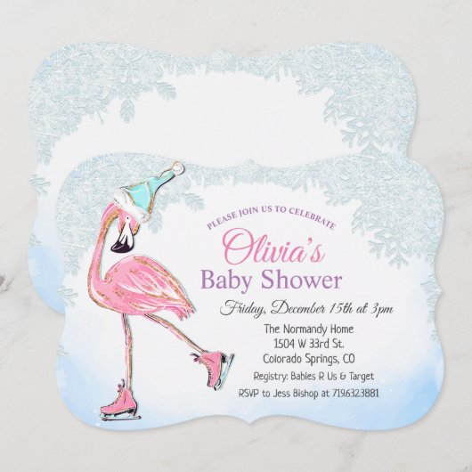 ANY AGE - Winter schaatsen Verjaardag uitnodiging (Voorkant / Achterkant)