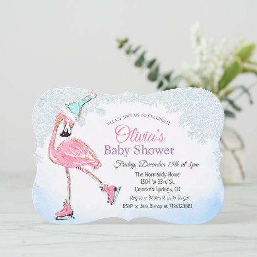 ANY AGE - Winter schaatsen Verjaardag uitnodiging (Staand voorkant)