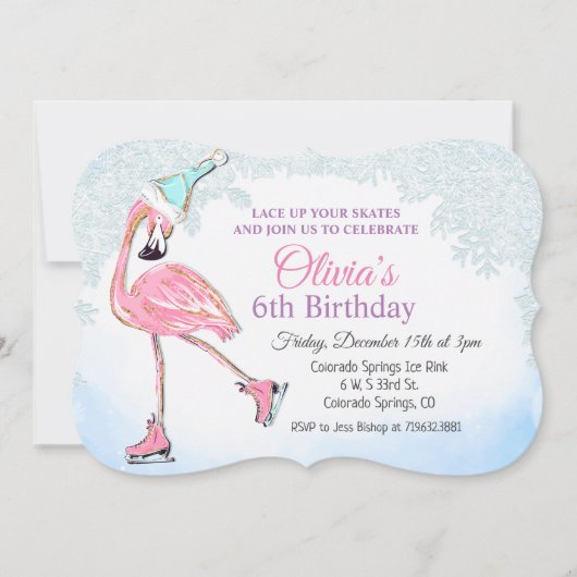 ANY AGE - Winter schaatsen Verjaardag uitnodiging (Voorkant)