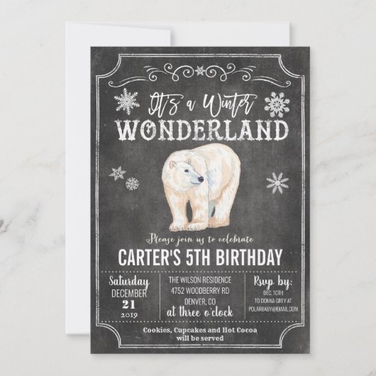 ANY AGE - Winter Wonderland Verjaardag uitnodiging (Voorkant)