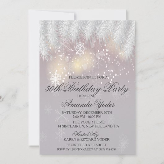 ANY AGE - Wintersneeuwvlok uitnodiging (Voorkant)