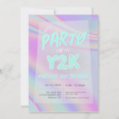 ANY AGE Y2K iriserende regenboog verjaardagsfeestj Kaart (Voorkant)