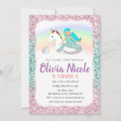 ANY AGE - Zeemeermin Glitter Verjaardag uitnodigin Kaart (Voorkant)