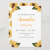 Any Age Zonnebloem Verjaardag uitnodiging (Voorkant / Achterkant)