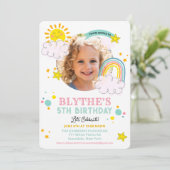 ANY AGE - Zonneschijn en Regenboog Verjaardag Foto Kaart (Staand voorkant)