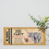 ANY AGE - Zoo Oerwoud Party Verjaardagsuitnodiging Kaart (Staand voorkant)