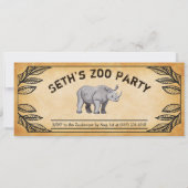 ANY AGE - Zoo Oerwoud Party Verjaardagsuitnodiging Kaart (Achterkant)