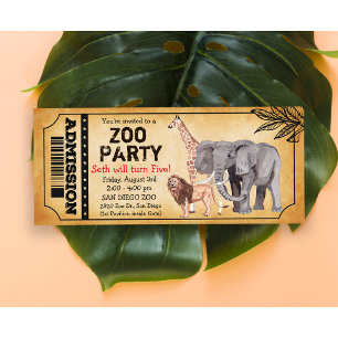 ANY AGE - Zoo Oerwoud Party Verjaardagsuitnodiging Kaart
