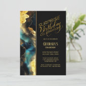 Any Age Zwart Goud Celestial Verrassing Verjaardag Kaart (Staand voorkant)