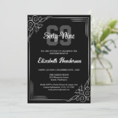 Any Age Zwart-Wit Elegante Verjaardag Kaart (Staand voorkant)