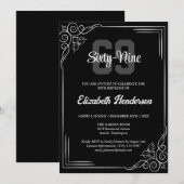 Any Age Zwart-Wit Elegante Verjaardag Kaart (Voorkant / Achterkant)