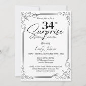 Any Age Zwart-Wit Verjaardag Eenvoudige uitnodigin Kaart (Voorkant)