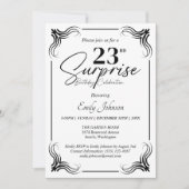 Any Age Zwart-Wit Verjaardag Eenvoudige uitnodigin Kaart (Voorkant)