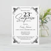 Any Age Zwart-Wit Verjaardag Eenvoudige uitnodigin Kaart (Staand voorkant)