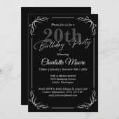 Any Age Zwart-wit Verjaardag Modern Kaart (Voorkant / Achterkant)