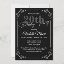 Any Age Zwart-wit Verjaardag Modern