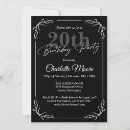 Any Age Zwart-wit Verjaardag Modern Kaart